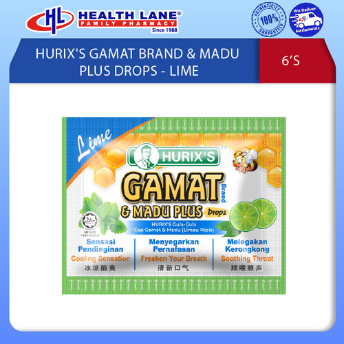 HURIX'S GAMAT BRAND & MADU PLUS DROPS - LIMAU (6'S)