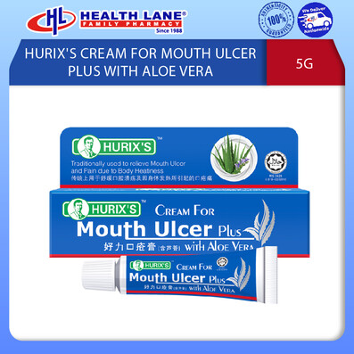 HURIX'S KRIM FOR MULUT  ULCER PLUS DENGAN ALOE VERA (5GM)