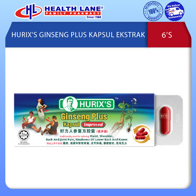 HURIX'S GINSENG PLUS KAPSUL EKSTRAK (6'S)