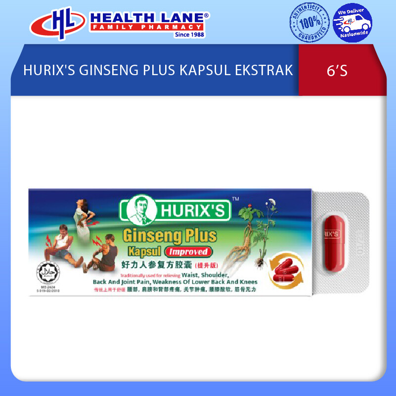 HURIX'S GINSENG PLUS KAPSUL EKSTRAK (6'S)