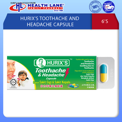 HURIX'S TOOTHACHE AND HEADACHE CAPSULE 6'S