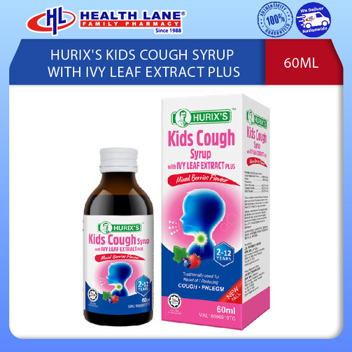 HURIX'S KIDS COUGH SYRUP WITH IVY LEAF EXTRACT PLUS (60ML) - MIX BERRIES