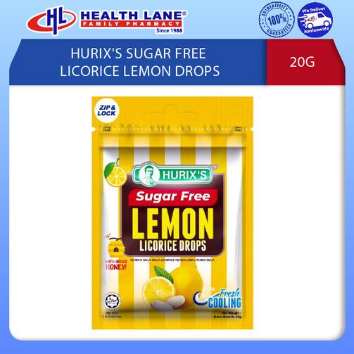 HURIX'S SUGAR FREE LICORICE LEMON DROPS (20G)