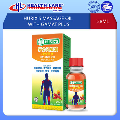 HURIX'S MASSAGE MINYAK DENGAN GAMAT PLUS (28ML)