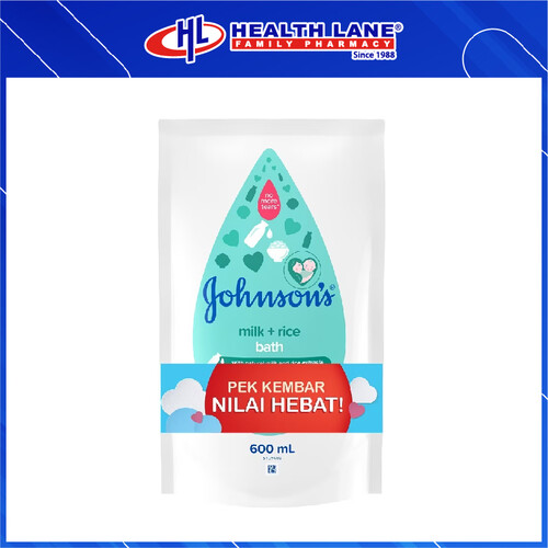 JJ BABY BATH MILK + BERAS  600MLX2 REFILL