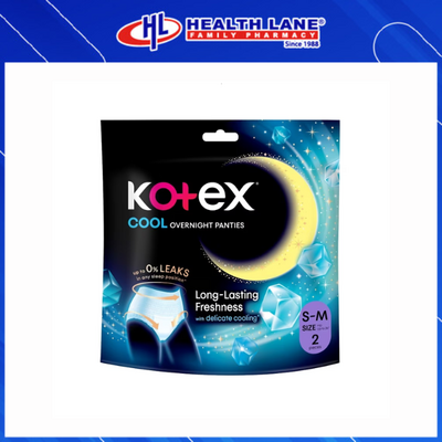 KOTEX OVERNIGHT PANTIES COOL 2S (S/M)