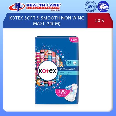 KOTEX SOFT & SMOOTH NON WING MAXI 24CM (20'S)