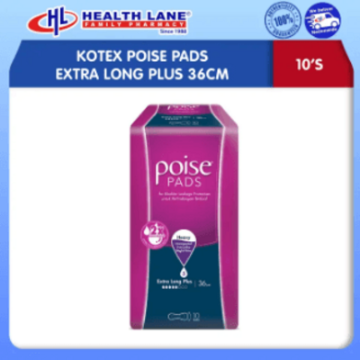 KOTEX POISE PADS EXTRA LONG PLUS 36CM 10'S