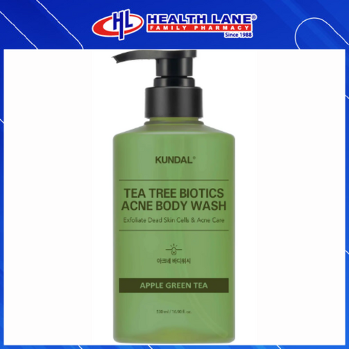 KUNDAL TEA TREE BIOTICS ACNE BODY WASH 500ML - APPLE GREEN TEA KUNDAL TEA TREE BIOTICS ACNE BODY WASH 500ML - APPLE GREEN TEA