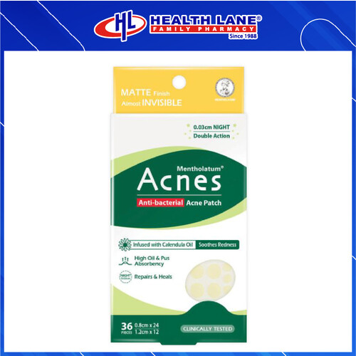 MENTHOLATUM ACNES CALENDULA PATCH NIGHT ANTI-BAKTERIA 36'S