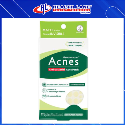 MENTHOLATUM ACNES DAY & NIGHT CALENDULA PATCH ANTI-BAKTERIA 52'S