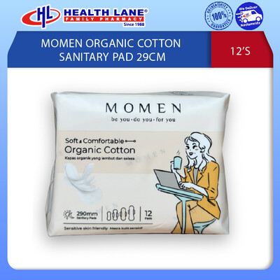 MOMEN ORGANIC COTTON SANITARY PAD 29CM 12'S