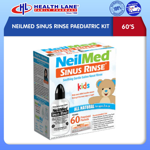 NEILMED SINUS RINSE PAEDIATRIC BOTTLE  KIT 60'S