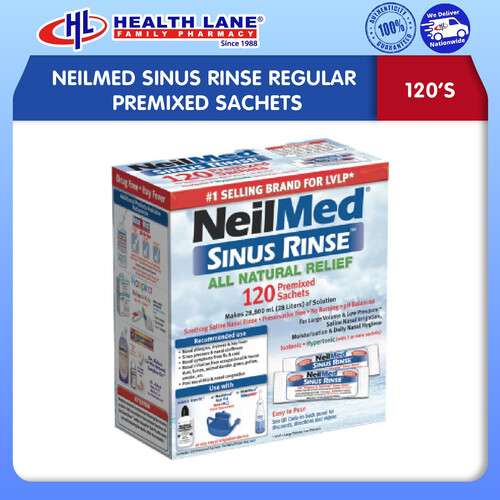 NEILMED SINUS RINSE REGULAR PREMIXED SACHETS (ADULT) 120'S