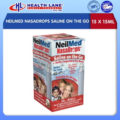 NEILMED NASADROPS SALINE ON THE GO 15 X 15ML  