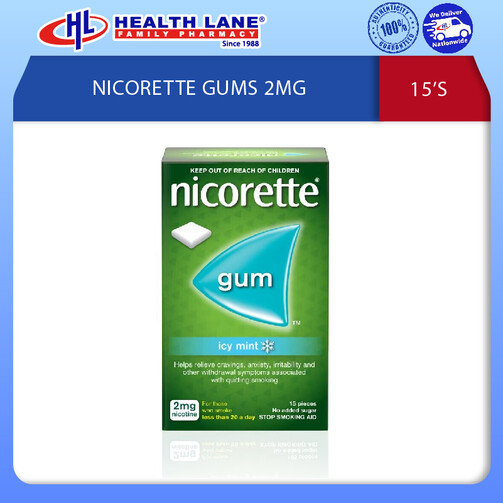 NICORETTE GUMS 2MG 15'S