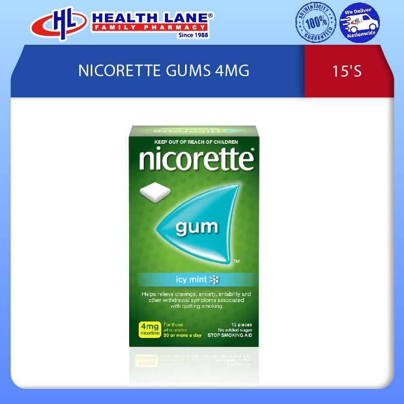 NICORETTE GUMS 4MG 15'S