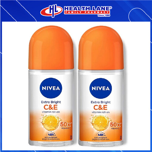 NIVEA DEO EXTRA BRIGHT C&E ROLL ON 50MLX2
