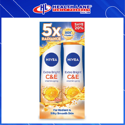 NIVEA DEO EXTRA BRIGHT C&E SPRAY 150MLX2