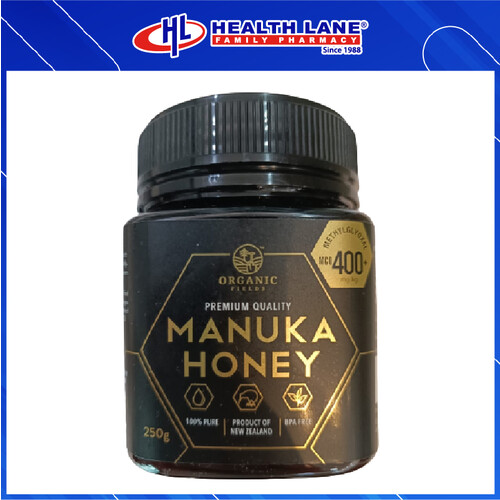 ORGANIC FIELDS MANUKA HONEY MGO 400+ 250GM