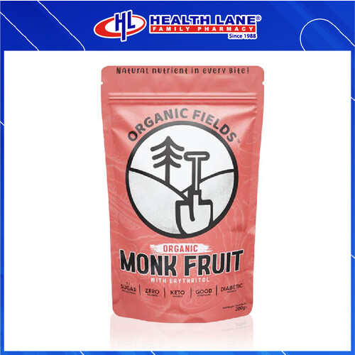 ORGANIC FIELDS MONK FRUIT SWEETENER 200GM