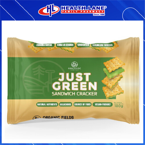 ORGANIC FIELDS JUICET GREEN SANDWICH CRACKER 36Gx5 PACK