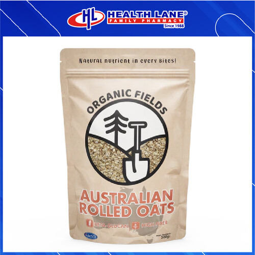 ORGANIC FIELDS AUSTRALIA ROLLED OATS 500G