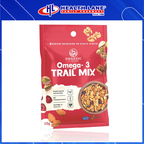 ORGANIC FIELDS OMEGA-3 TRAIL MIX 50GM