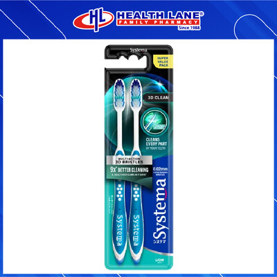 SYSTEMA TOOTHBRUSH 3D CLEAN 2'S (SUPER VALUE PACK)