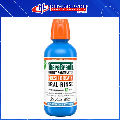 THERABREATH FRESH BREATH ORAL RINSE 473ML - ICY MINT (BLUE)