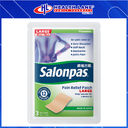 SALONPAS PAIN RELIEF PATCH LARGE (3'S)