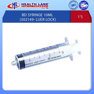 BD SYRINGE 10ML (302149- LUER LOCK) 1'S