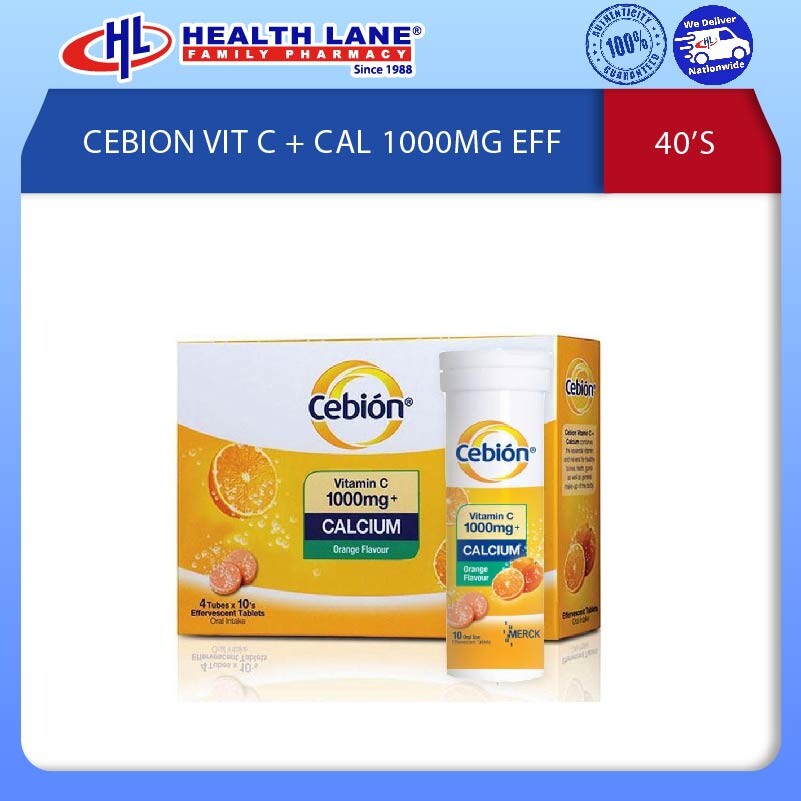 CEBION VITAMIN C + CALCIUM 1000MG EFF 40'S