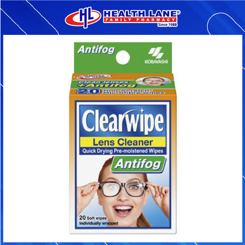 CLEARWET TISSUE LENS CLEANER WITH ANTIFOG 20'S