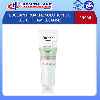 EUCERIN PROACNE SOLUTION 3X GEL TO FOAM CLEANSER 150ML