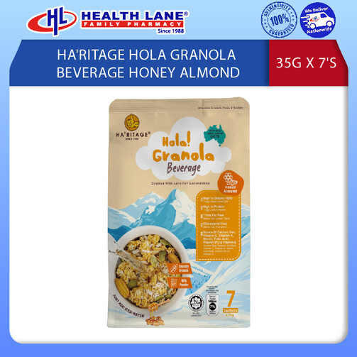 HA'RITAGE HOLA GRANOLA BEVERAGE HONEY ALMOND 35G X 7'S