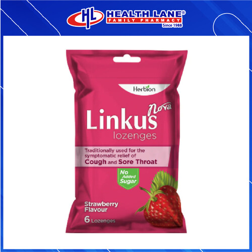 LINKUS LOZENGE NOVA SUGAR FREE 6'S - STRAWBERRY