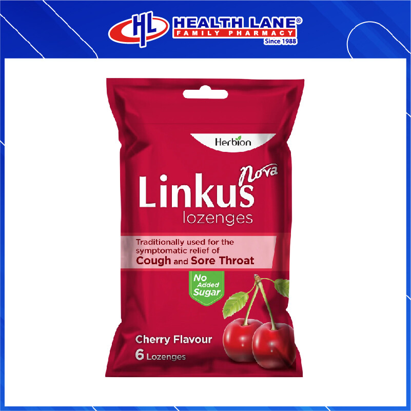 LINKUS LOZENGE NOVA TANPA GULA 6'S - CHERRY