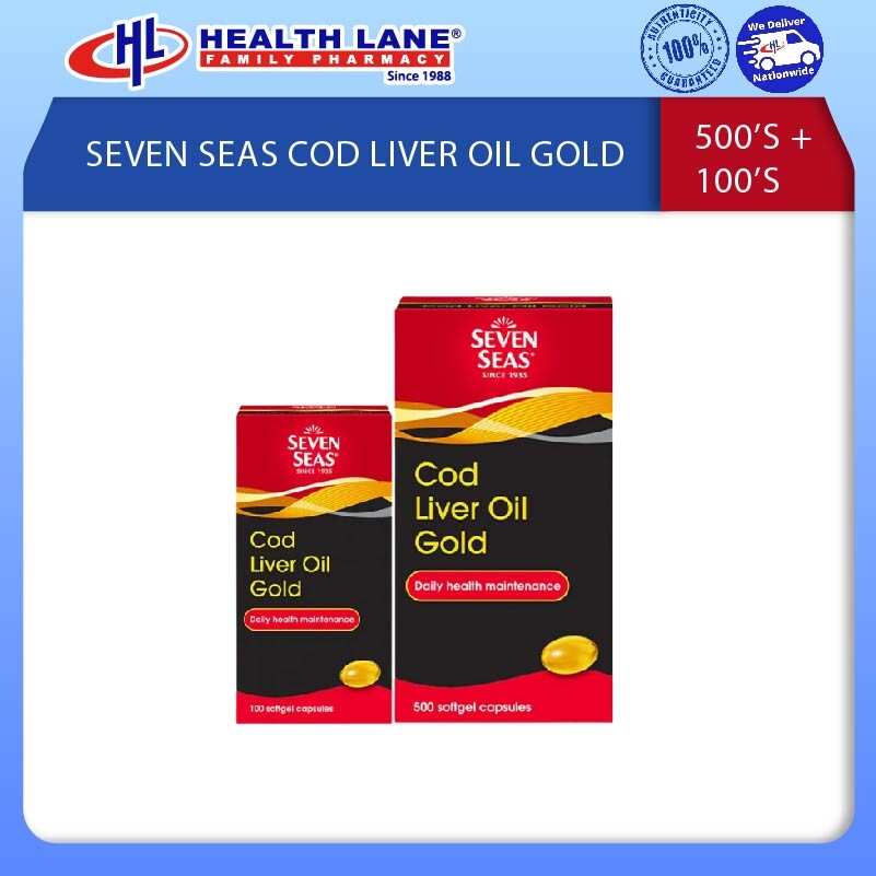 SEVEN SEA COD LIVER MINYAK GOLD (500'S+100'S)