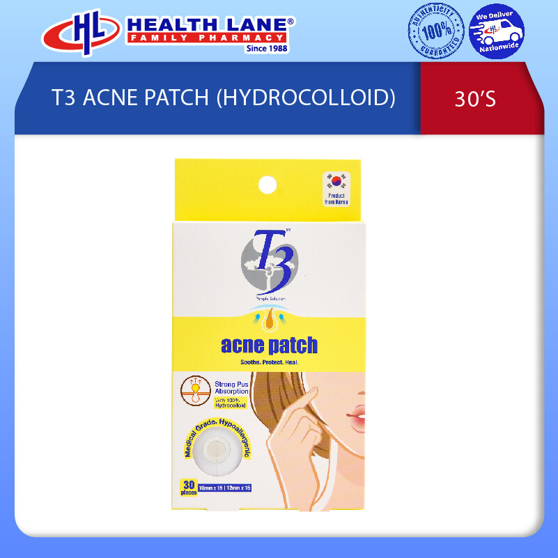 T3 JERAWAT PATCH (HYDROCOLLOID) 30'S