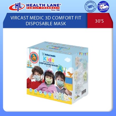 VIRCAST MEDIC 3D COMFORT FIT DISPOSABLE MASK - 30'S