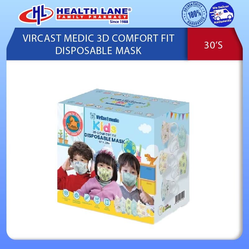 VIRCAST MEDIC 3D COMFORT FIT  MASK - 30'S
