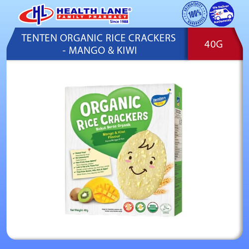 TENTEN ORGANIC RICE CRACKERS - MANGO & KIWI (40G)