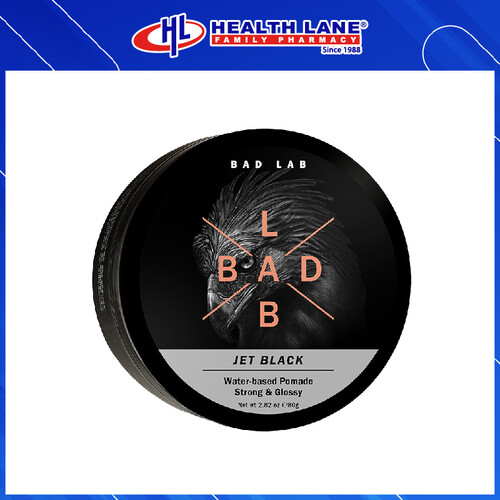 BAD LAB WATER-BASED POMADE JET BLACK (STRONG & GLOSSY) 80G