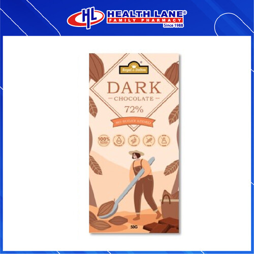 ROYAL DE DOLTON SUGAR FREE DARK CHOCOLATE 72% (50G)