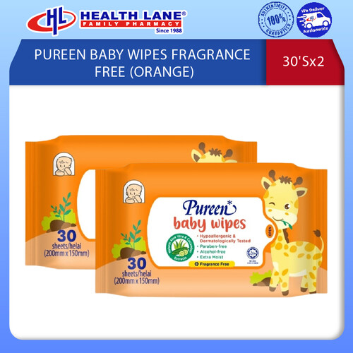 PUREEN BABY WET TISSUE TANPA BAU (ORANGE) 30'Sx2