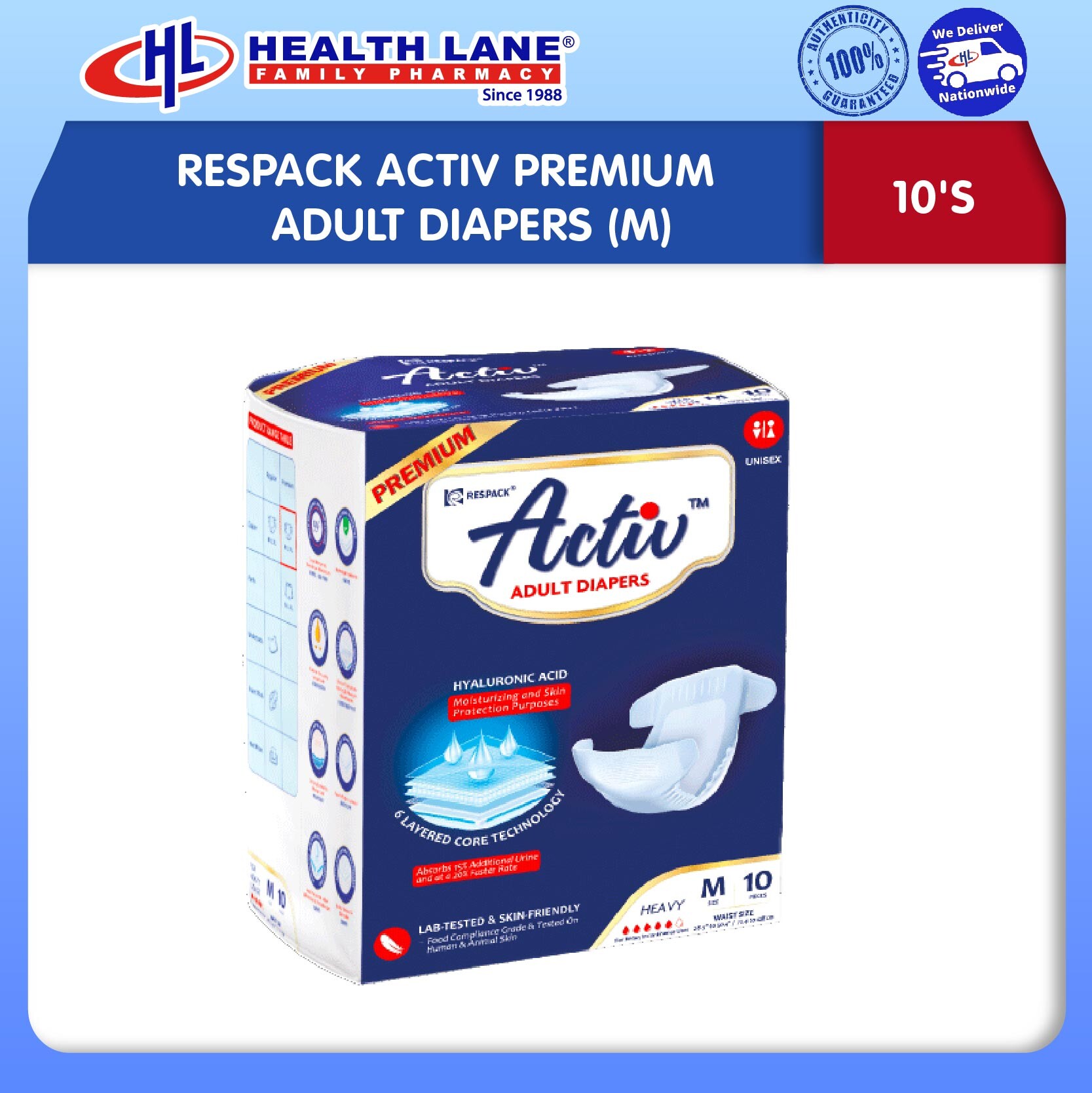 RESPACK ACTIV PREMIUM LAMPIN DEWASAS (M) 10'S