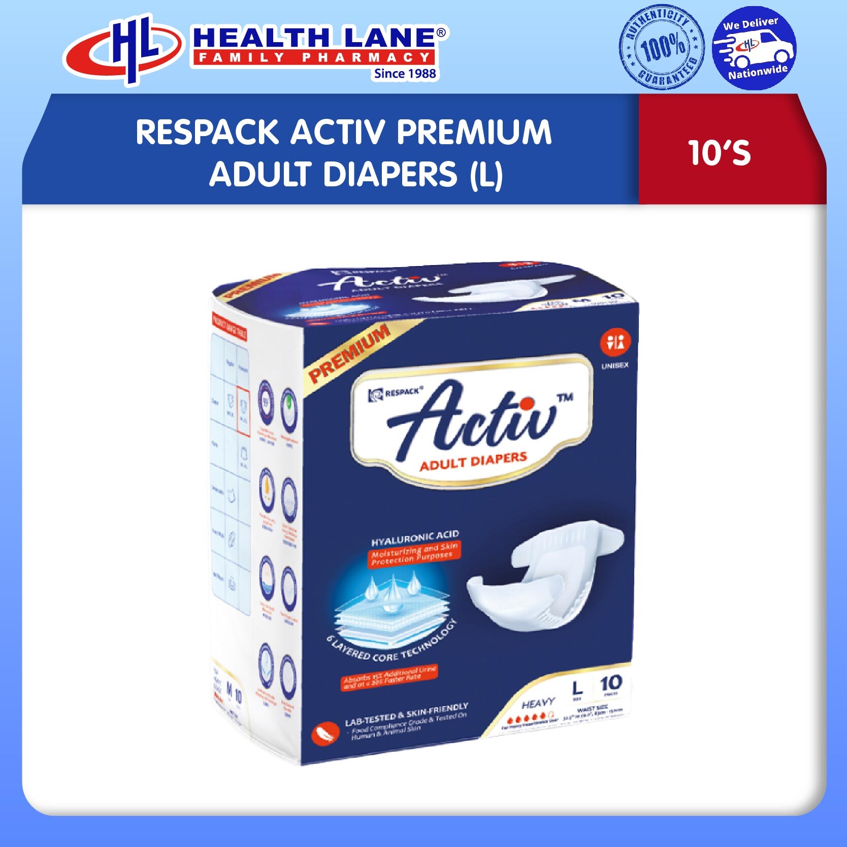 RESPACK ACTIV PREMIUM LAMPIN DEWASAS (L) 10'S