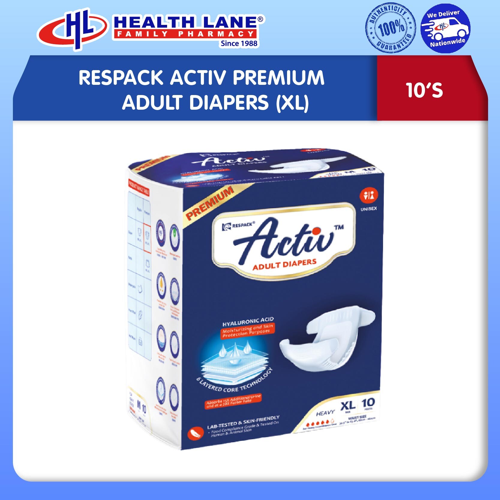 RESPACK ACTIV PREMIUM LAMPIN DEWASAS (XL) 10'S