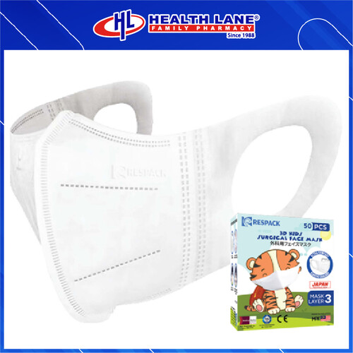 RESPACK SURGICAL  FACE MASK 3 PLY 50'S-KIDS 3D